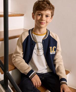 Gilet bicolore avec finitions bord-côte garçon - LuluCastagnette vue4 - LULUCASTAGNETTE - GEMO