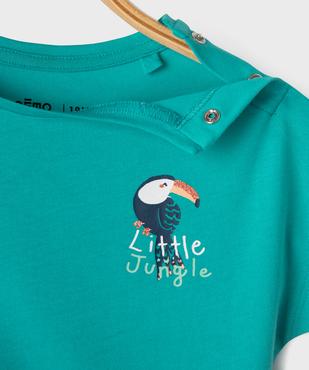Tee-shirt manches courtes loose à franges et motif devant et dos bébé fille vue2 - GEMO(BEBE DEBT) - GEMO
