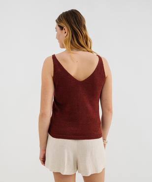 Pull d'été à bretelles avec double décolleté en V femme vue3 - GEMO(FEMME PAP) - GEMO