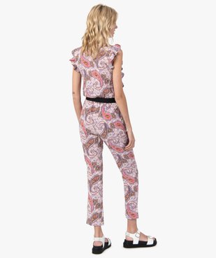 Combinaison pantalon femme imprimée avec volants vue3 - GEMO 4G FEMME - GEMO