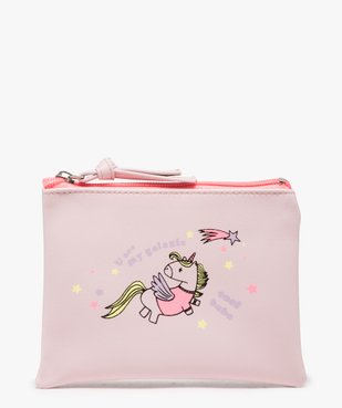 Pochette femme avec motif licorne et fermeture zippée vue1 - GEMO (ACCESS) - GEMO