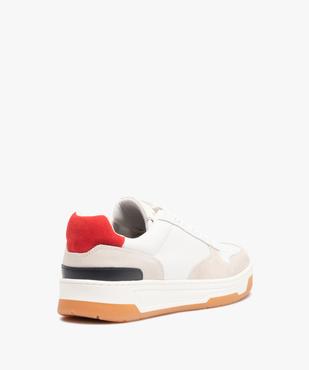 Baskets homme dessus cuir à semelle contrastante – Tanéo vue4 - TANEO - GEMO