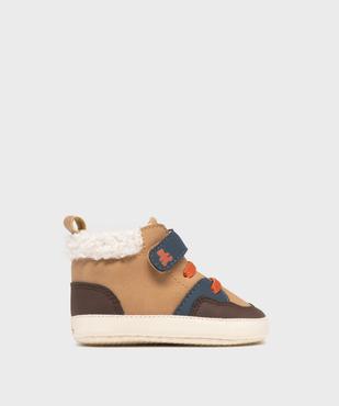 Chaussons de naissance à col fourré bébé fille - LuluCastagnette vue1 - LULUCASTAGNETTE - GEMO