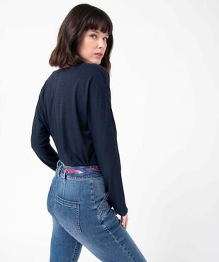 Tee-shirt femme à manches longues en maille scintillante vue3 - GEMO(FEMME PAP) - GEMO