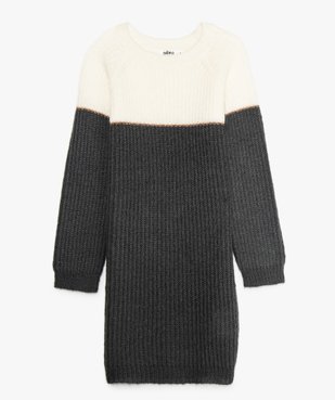 Robe fille bicolore en maille à manches longues vue1 - GEMO (ENFANT) - GEMO