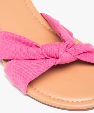 Mules femme à talon plat et dessus en toile drapée vue6 - GEMO (CASUAL) - GEMO