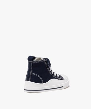 Baskets garçon en toile montante unie style denim à scratch vue5 - GEMO 4G GARCON - GEMO
