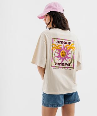 Tee-shirt manches courtes à motif brodé devant et dos homme vue3 - GEMO(FEMME PAP) - GEMO