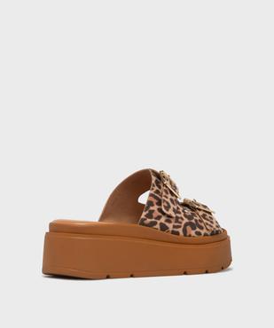 Mules à semelle plateforme motif animalier femme vue4 - 5 MILES - GEMO