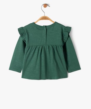 Tee-shirt manches longues avec volants aux épaules bébé fille vue3 - GEMO(BEBE DEBT) - GEMO