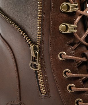 Boots femme à talon large et semelle crantée avec zip fantaisie vue7 - GEMO 4G FEMME - GEMO