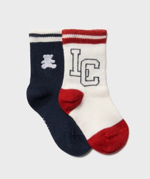 Chaussettes bicolores bébé garçon (lot de 2) - LuluCastagnette vue1 - LULUCASTAGNETTE - GEMO