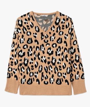 Pull imprimé à col V femme grande taille vue4 - GEMO (G TAILLE) - GEMO