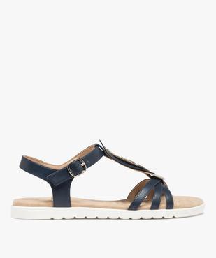 Sandales femme plates dessus feuille métallisée vue1 - GEMO (CASUAL) - GEMO