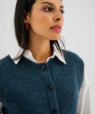 Gilet sans manches en maille chaude et extensible femme vue2 - GEMO(FEMME PAP) - GEMO
