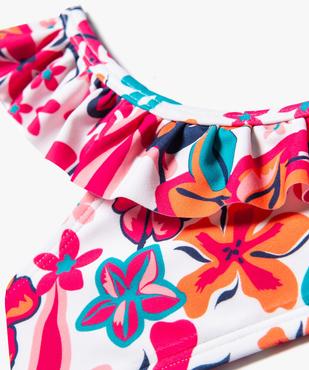 Maillot de bain 2 pièces fleuri avec brassière volantée fille vue2 - GEMO 4G FILLE - GEMO
