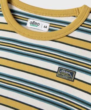 Tee-shirt rayé col rond garçon vue2 - GEMO (ENFANT) - GEMO