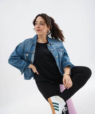 Tee-shirt manches courtes et col rond brodé femme grande taille vue5 - GEMO (G TAILLE) - GEMO
