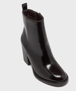 Boots à talon large et bout rond unies femme vue5 - FOLLOW ME - GEMO
