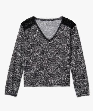 Tee-shirt femme avec dentelle sur les épaules et sur le col vue4 - GEMO 4G FEMME - GEMO