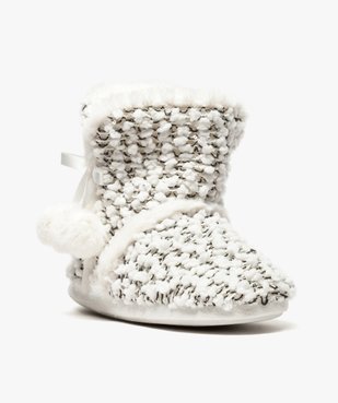 Chaussons bottes en maille fantaisie vue2 - GEMO(HOMWR FEM) - GEMO