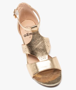 Sandales femme dessus couvrant effet métallisé talon fermé vue5 - GEMO (CASUAL) - GEMO