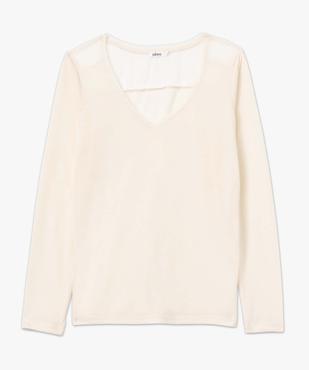 Tee-shirt femme à manches longues avec tulle dans le haut du dos vue4 - GEMO 4G FEMME - GEMO