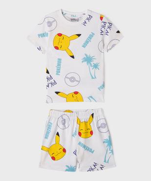 Pyjashort en coton à motifs Pikachu garçon - Pokemon vue1 - POKEMON - GEMO