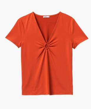 Tee-shirt à manches courtes avec décolleté en V femme vue4 - GEMO(FEMME PAP) - GEMO