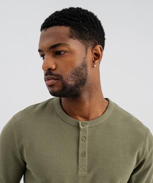 Tee-shirt manches longues avec col tunisien homme vue2 - GEMO 4G HOMME - GEMO