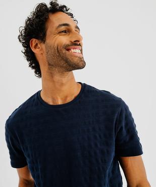 Tee-shirt manches courtes effet rayé homme vue2 - GEMO 4G HOMME - GEMO