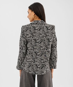 Veste blazer imprimée porté ouvert femme vue3 - GEMO(FEMME PAP) - GEMO