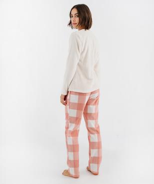 Pyjama polaire à carreaux femme vue3 - GEMO(HOMWR FEM) - GEMO