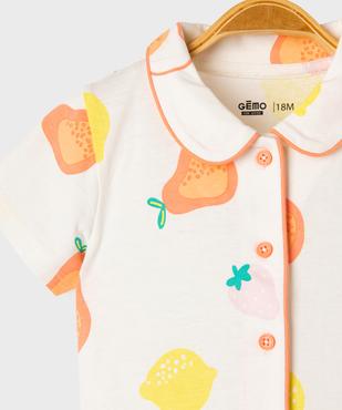 Pyjashort 2 pièces en coton à motifs fruits bébé fille vue2 - GEMO 4G BEBE - GEMO
