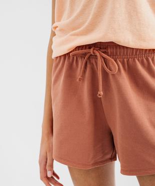 Short ample en maille French Terry à ceinture élastique femme vue2 - GEMO 4G FEMME - GEMO