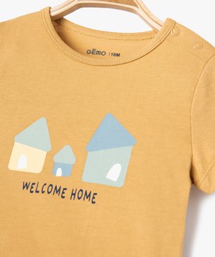 Pyjashort 2 pièces avec motifs maisons bébé garçon vue2 - GEMO 4G BEBE - GEMO