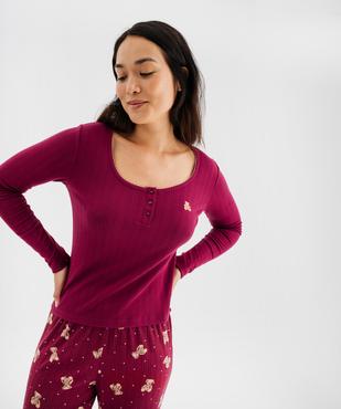 Pyjama côtelé femme - LuluCastagnette vue2 - LULUCASTAGNETTE - GEMO
