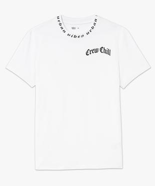 Tee-shirt manches courtes à large col imprimé homme vue4 - GEMO 4G HOMME - GEMO