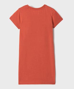 Robe courte en coton avec noeud à la taille fille vue3 - GEMO 4G FILLE - GEMO