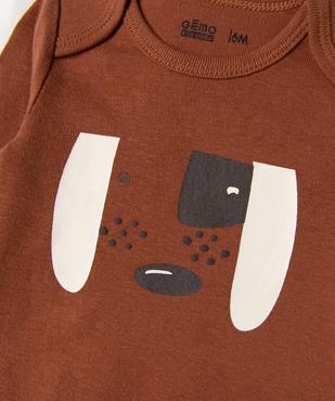 Bodies à manches longues motifs chiens bébé garçon vue2 - GEMO 4G BEBE - GEMO