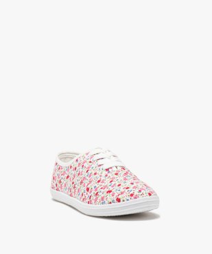 Baskets femme en toile à semelle fine et fermeture lacets vue3 - GEMO (SPORTSWR) - GEMO