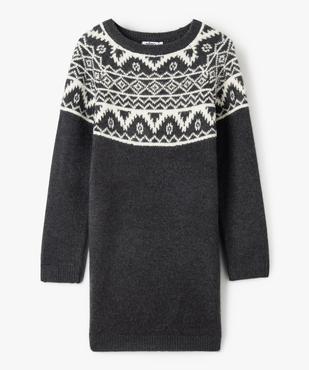 Robe pull fille en maille jacquard à paillettes vue1 - GEMO (ENFANT) - GEMO