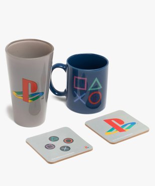 Coffret cadeau 4 pièces : 1 mug + 1 verre + 2 sous-verre - Playstation vue4 - PLAYSTATION - GEMO