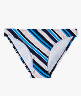 Bas de maillot de bain fille à rayures en fibres recyclées vue1 - GEMO 4G FILLE - GEMO