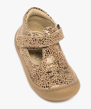 Chaussures premiers pas en cuir imprimé fermeture scratch bébé fille - NA! vue5 - NA! GEMO FOR GOOD - GEMO