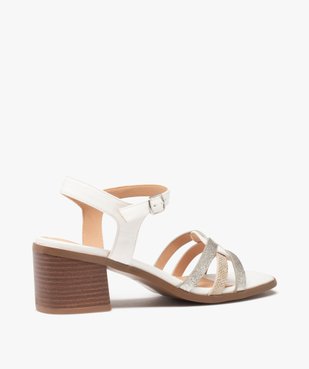 Sandales femme à talon carré et brides entrelacées vue4 - GEMO(URBAIN) - GEMO
