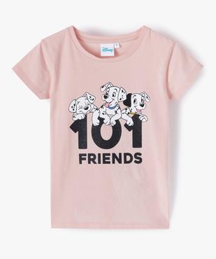 Tee-shirt fille à manches courtes avec motif pailleté - Disney vue1 - DISNEY DTR - GEMO