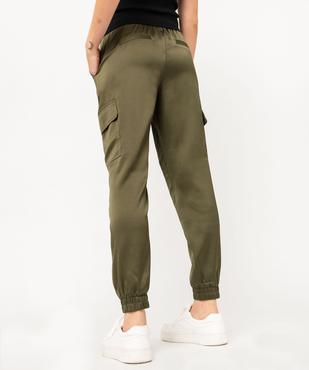 Pantalon cargo en satin à taille élastiquée femme vue3 - GEMO(FEMME PAP) - GEMO