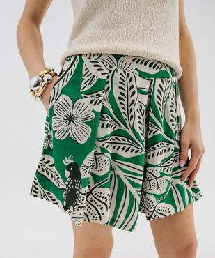 Short ample en viscose froissée et imprimée femme vue4 - GEMO(FEMME PAP) - GEMO