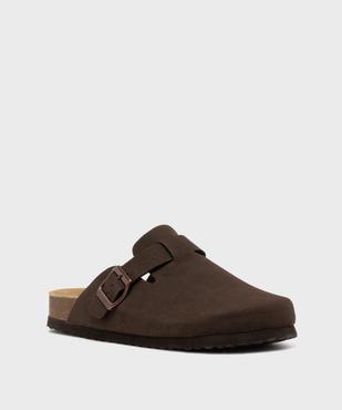 Sabots en suédine à semelle intérieure cuir anatomique femme - Follow Me vue2 - FOLLOW ME - GEMO